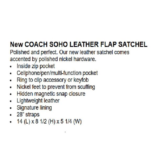 COACH Vintage Soho Flap Satchel /Shoulderbag in ivory - Picture 11 of 11